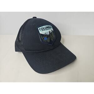 Columbia Mesh Snapback Hat Adult Black Sportswear Outdoor Quick Dry Trucker Cap